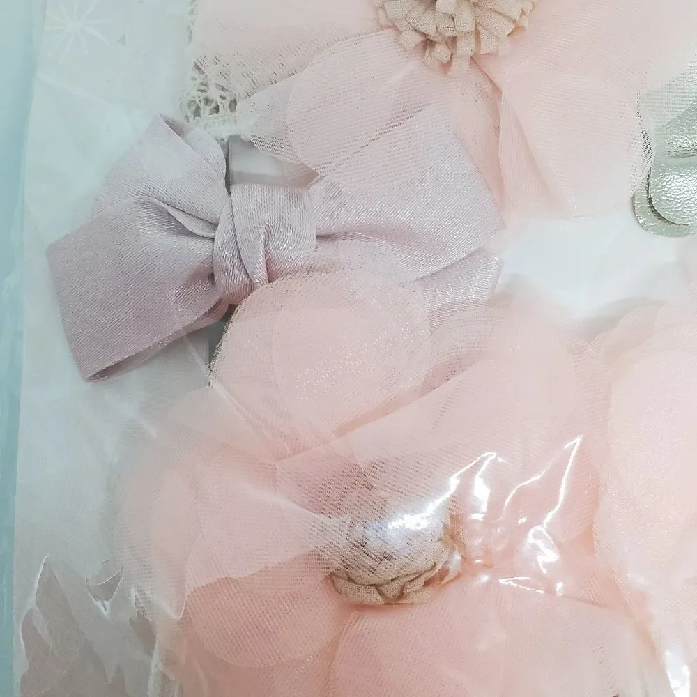 NIB Chicbaby Pink Flower Hair Accessories & Socks